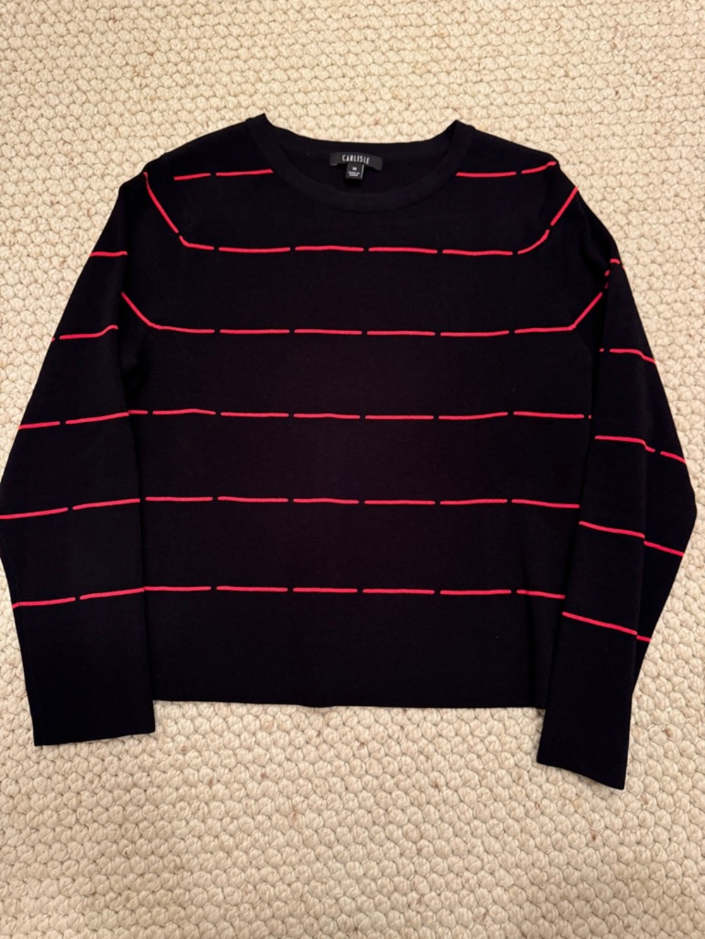 Carlisle Long-Sleeve Crewneck Striped Sweater